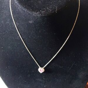 SUN silver plated crystal heart pendant